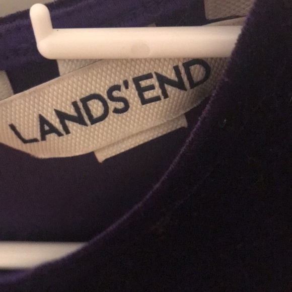 Elegant Purple Velvet Dress by Lands End, size 10-12 - Picture 3 of 4